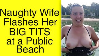 Flashing Tits To Old Men At Public Beach